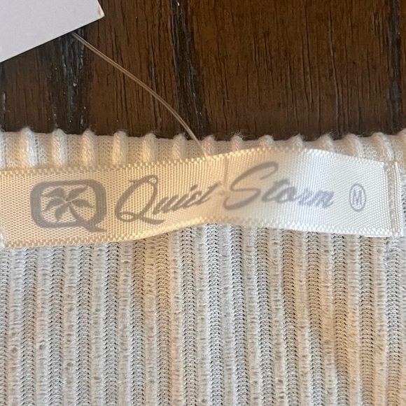 Cream Ribbed Ruched Blouse - Picture 3 of 7